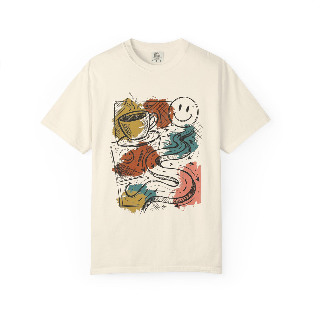 "Happy Coffee" Unisex Garment-Dyed Tee