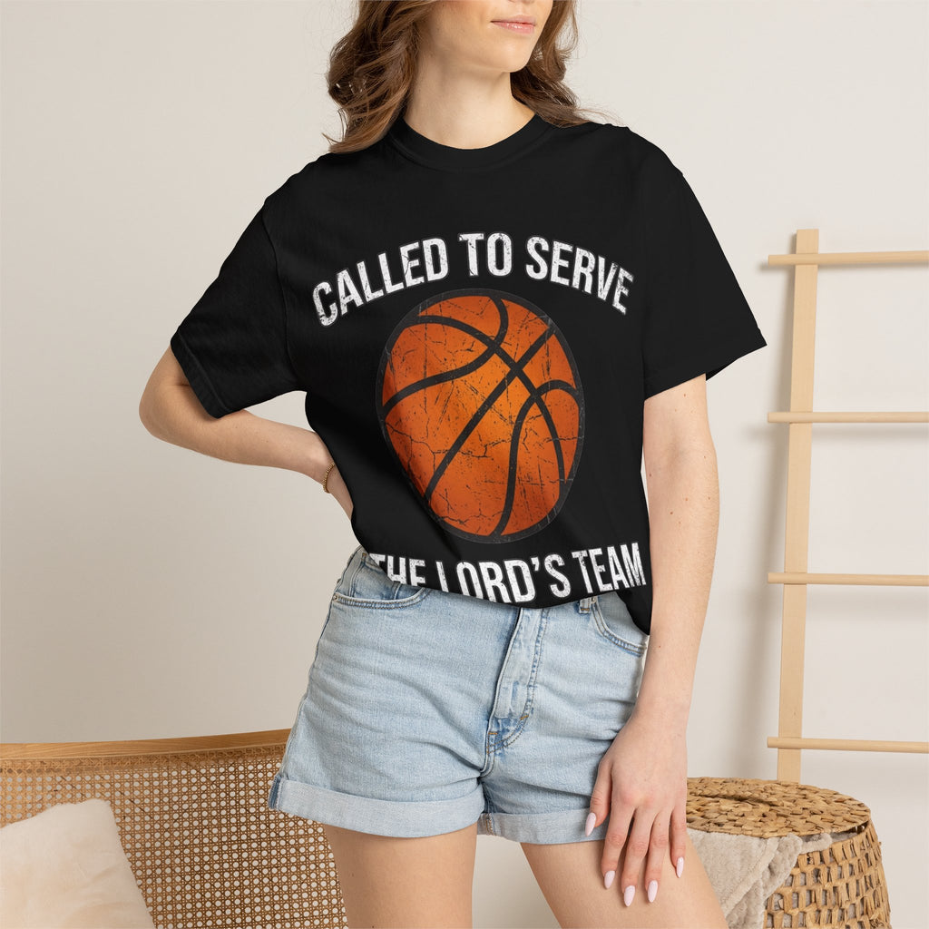 Called To Serve The Lord's Team Christian Basketball T-Shirt - Distressed Religious Sports Tee for Men and Women