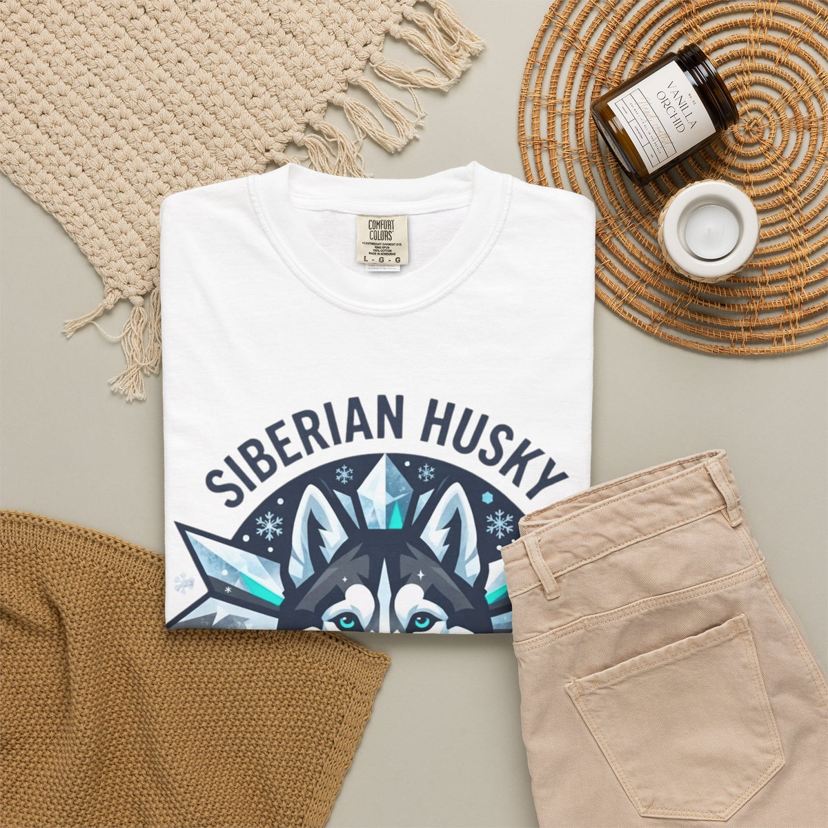 "Siberian Husky Loyal & Free" Unisex Garment-Dyed Tee