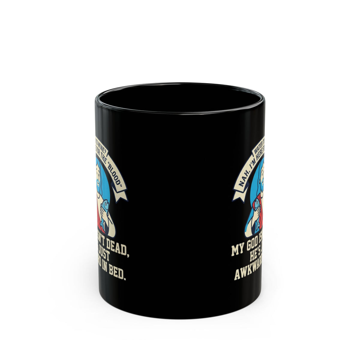 "Good Book Series Not Dead Awkward In Bed" Black Ceramic Mug