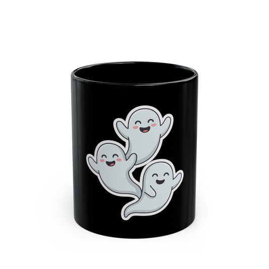 "Ghosts" Black Ceramic Mug