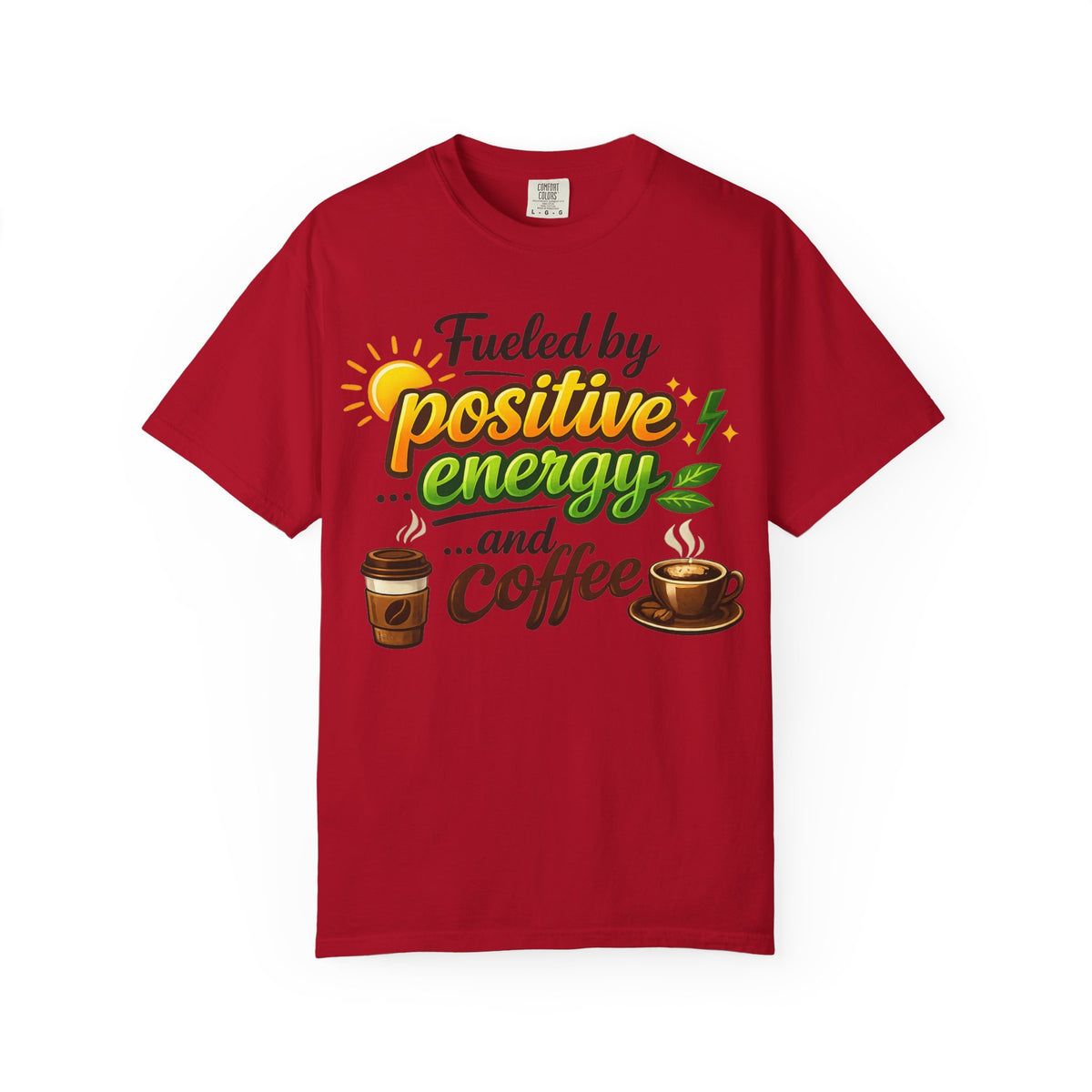 Color: Red | The High-Voltage Morning Routine Unisex Garment-Dyed T-shirt