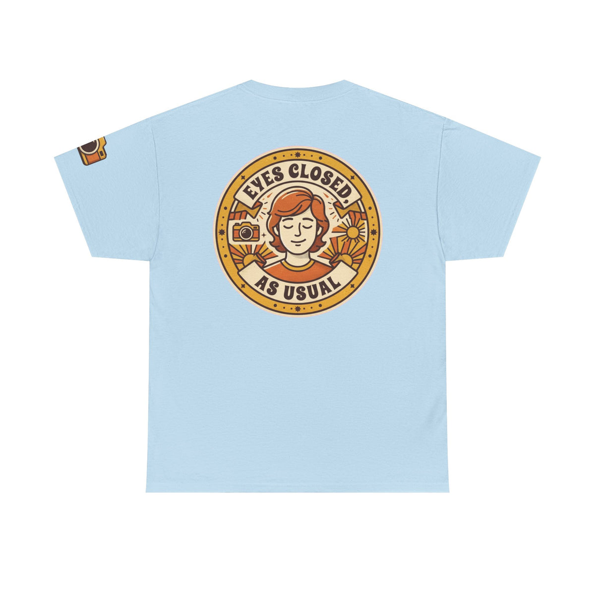 Color: Light Blue | Eyes Closed As Usual Premium Graphic Tee