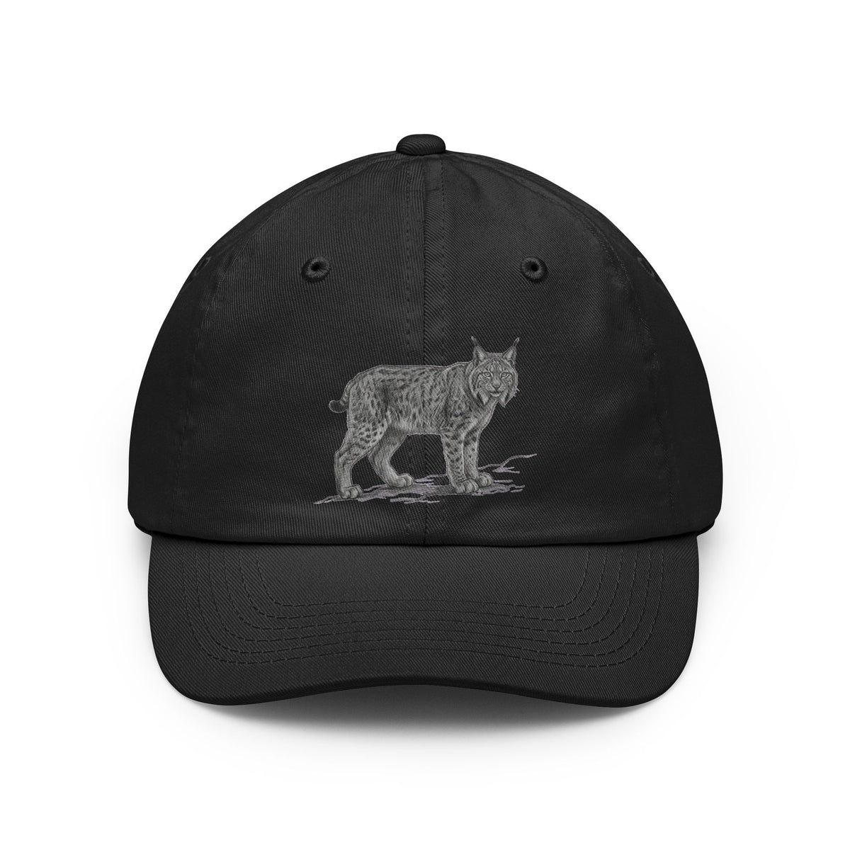 Color: Black | Pencil Sketch Art Lynx Dad Hat