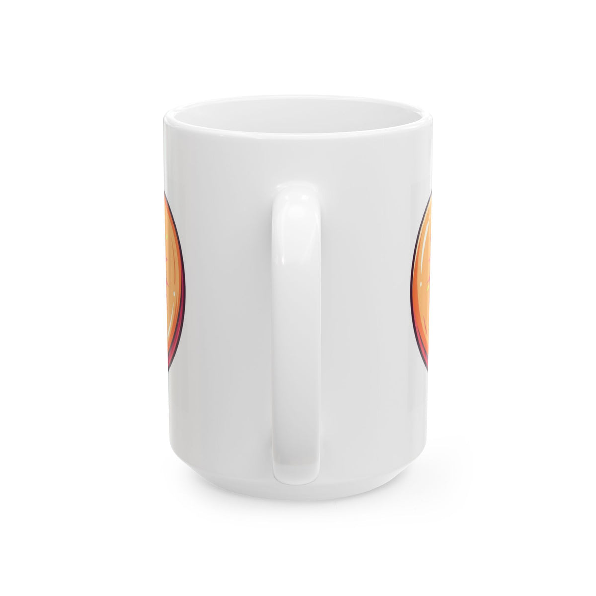 "Warm Sweet Juicy" White Ceramic Mug — Graphic