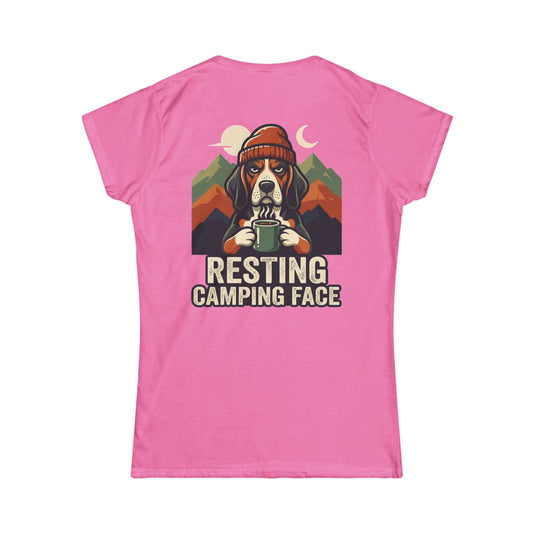 Color: Azalea | Resting Camping Face Women's Tee