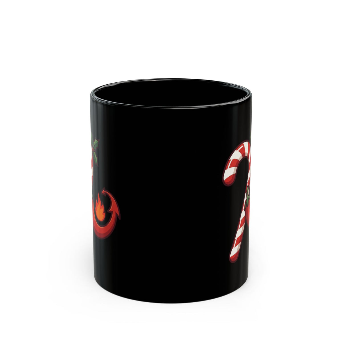 "May Your Days Be Merry and Spicy" Black Ceramic Mug — Graphic
