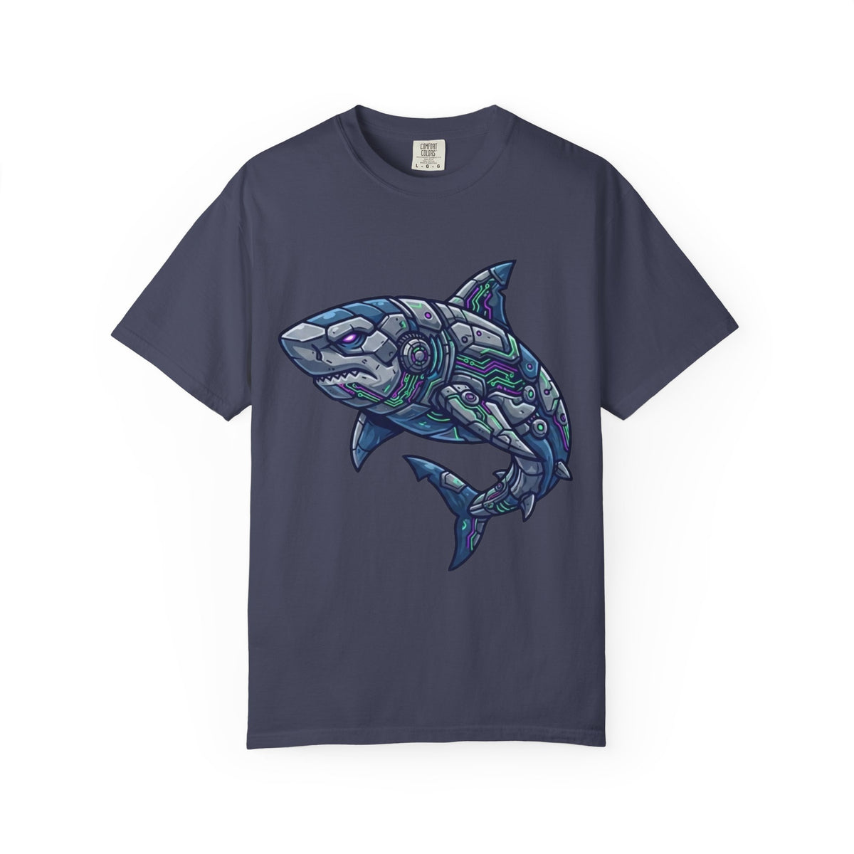 Color: Denim | Cyber Shark Unisex Garment-Dyed Tee