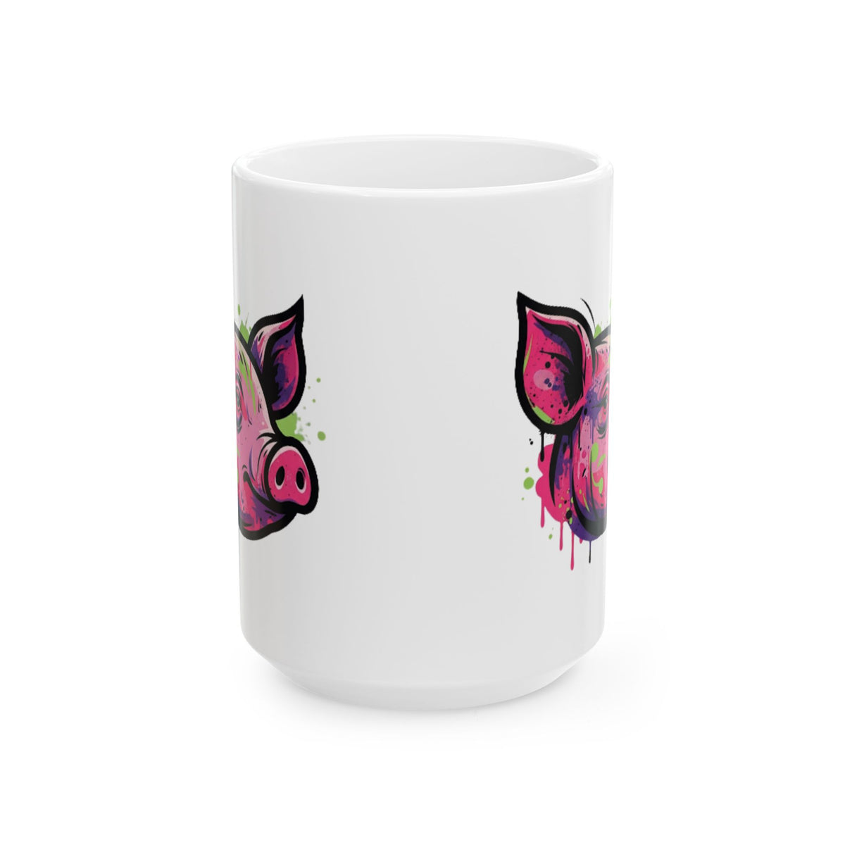 "Barnyard Pig" White Ceramic Mug — Graphic