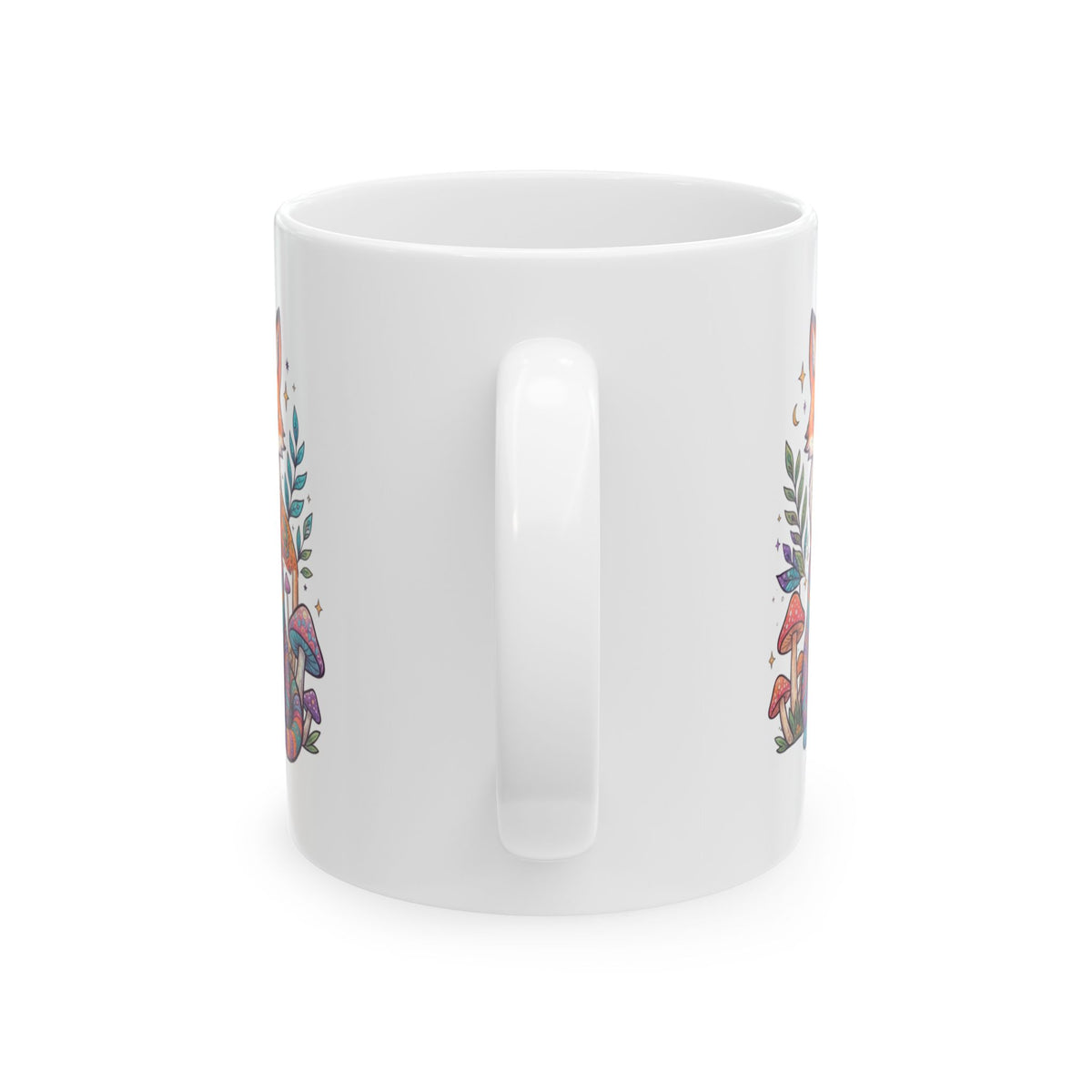 "Hippy Fox" White Ceramic Mug