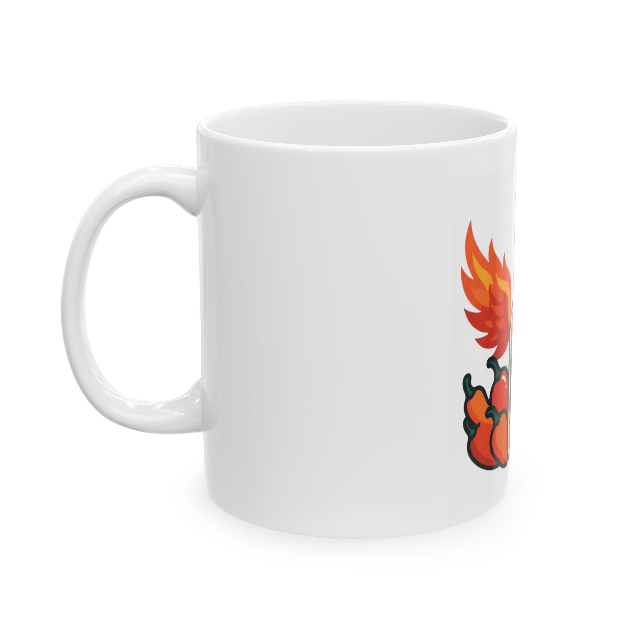 "Burns Coming Out" White Ceramic Mug — Graphic