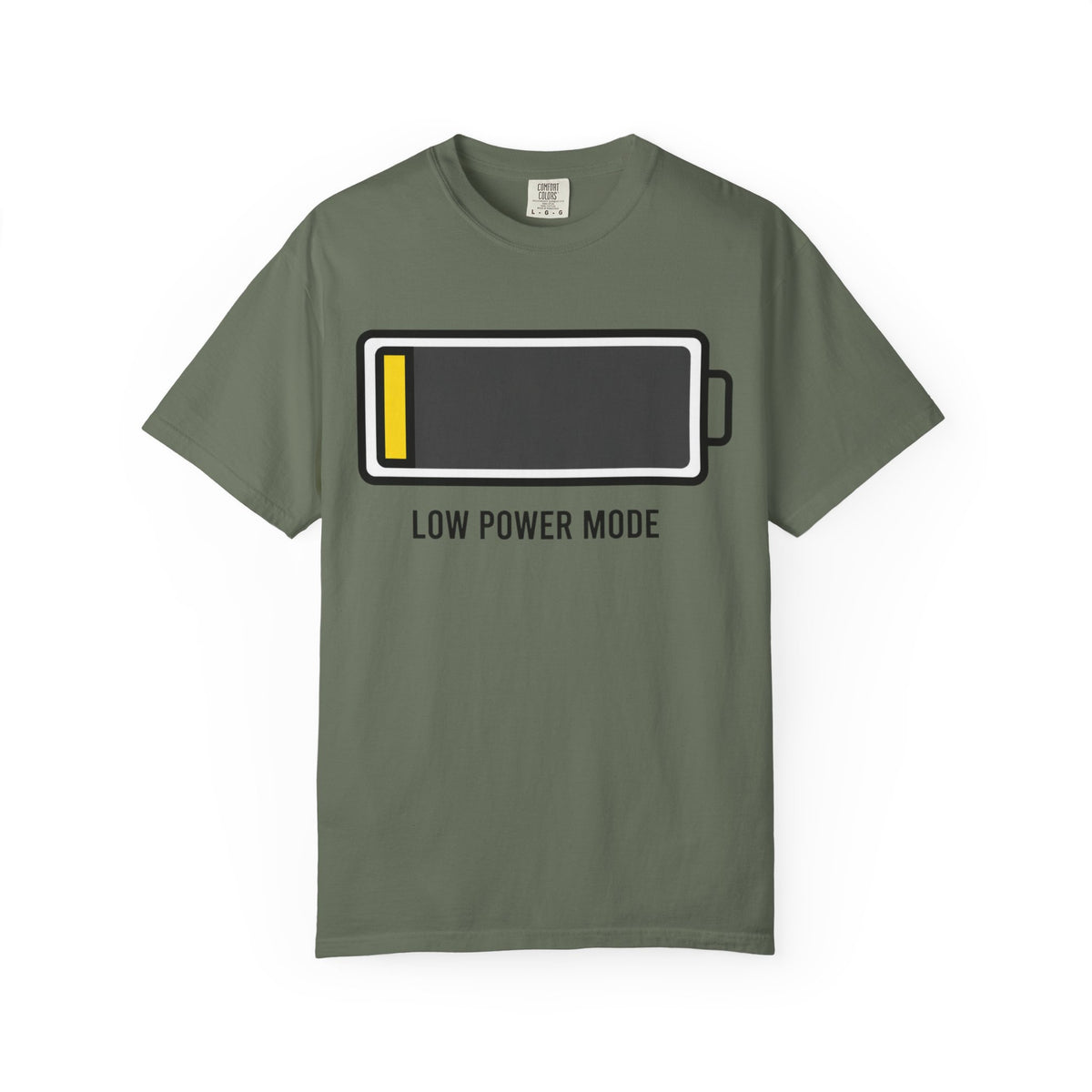 Color: Moss | Low Power Mode Unisex Garment-Dyed Tee
