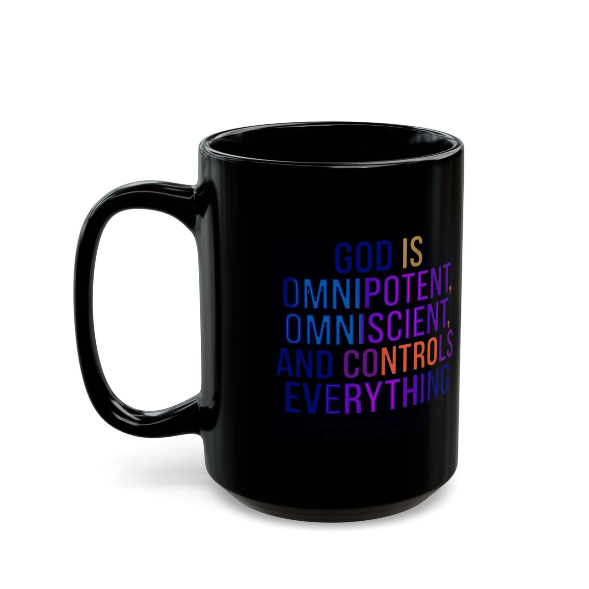 "God Controls Everything" Black Ceramic Mug