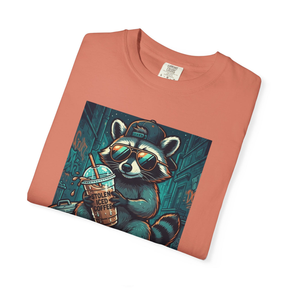 "Raccoon Energy" Unisex Garment-Dyed Tee