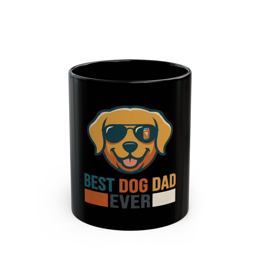 "Best Dog Dad" Black Ceramic Mug — Graphic