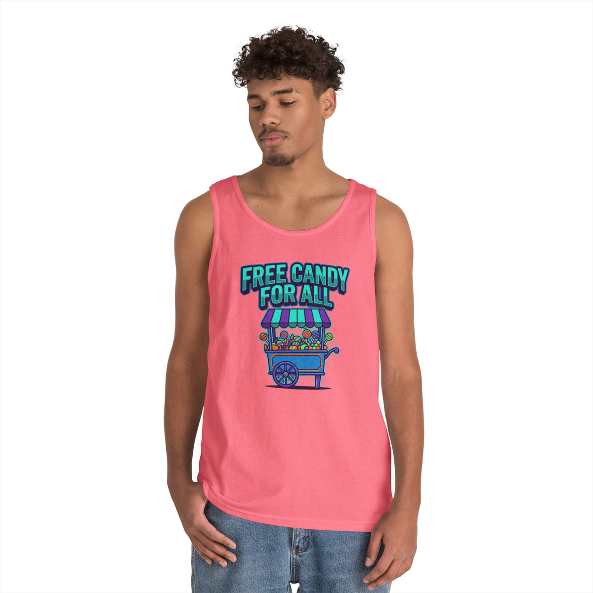 Color: Safety Pink | Free Candy For All Tank Top