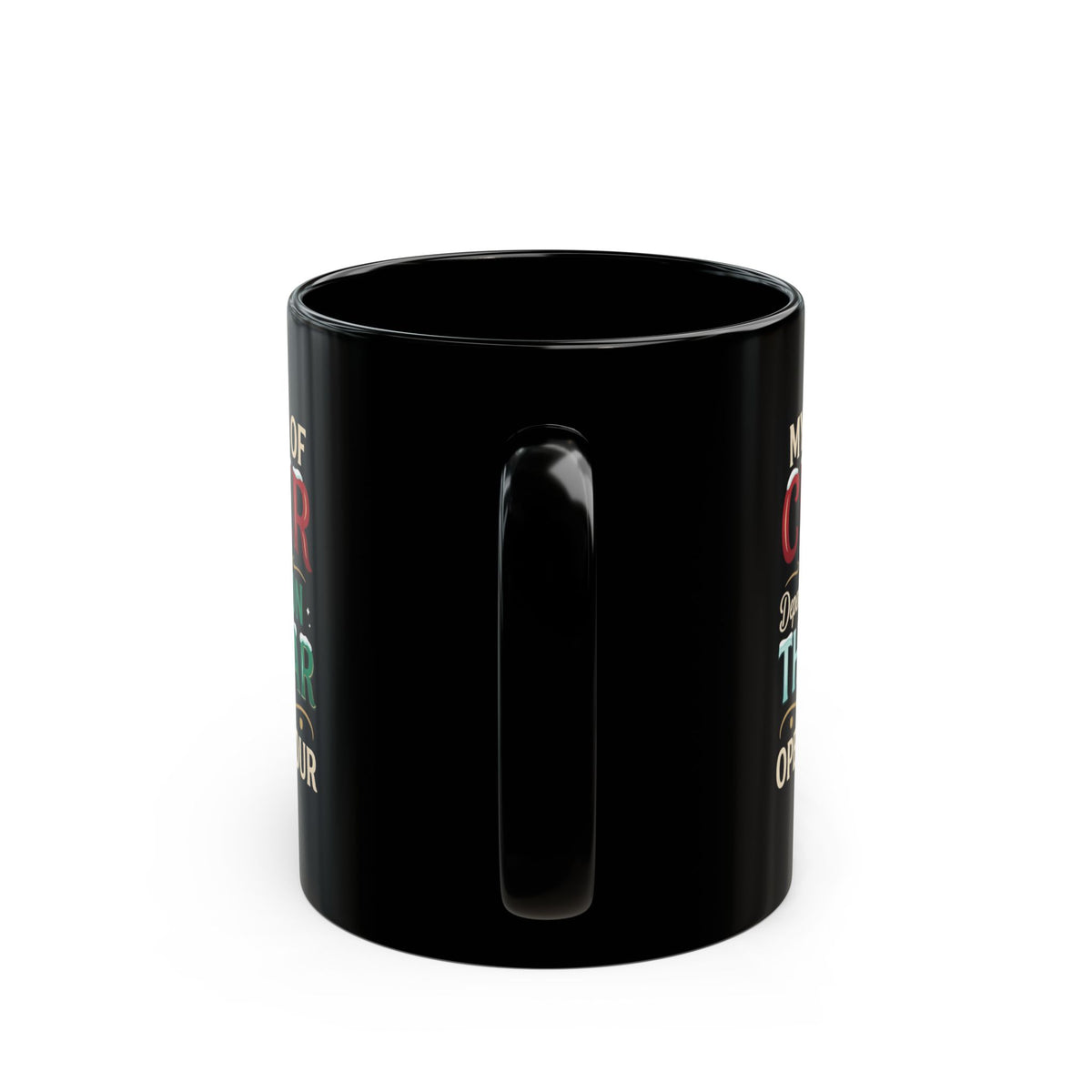 "Christmas Cheer" Black Ceramic Mug