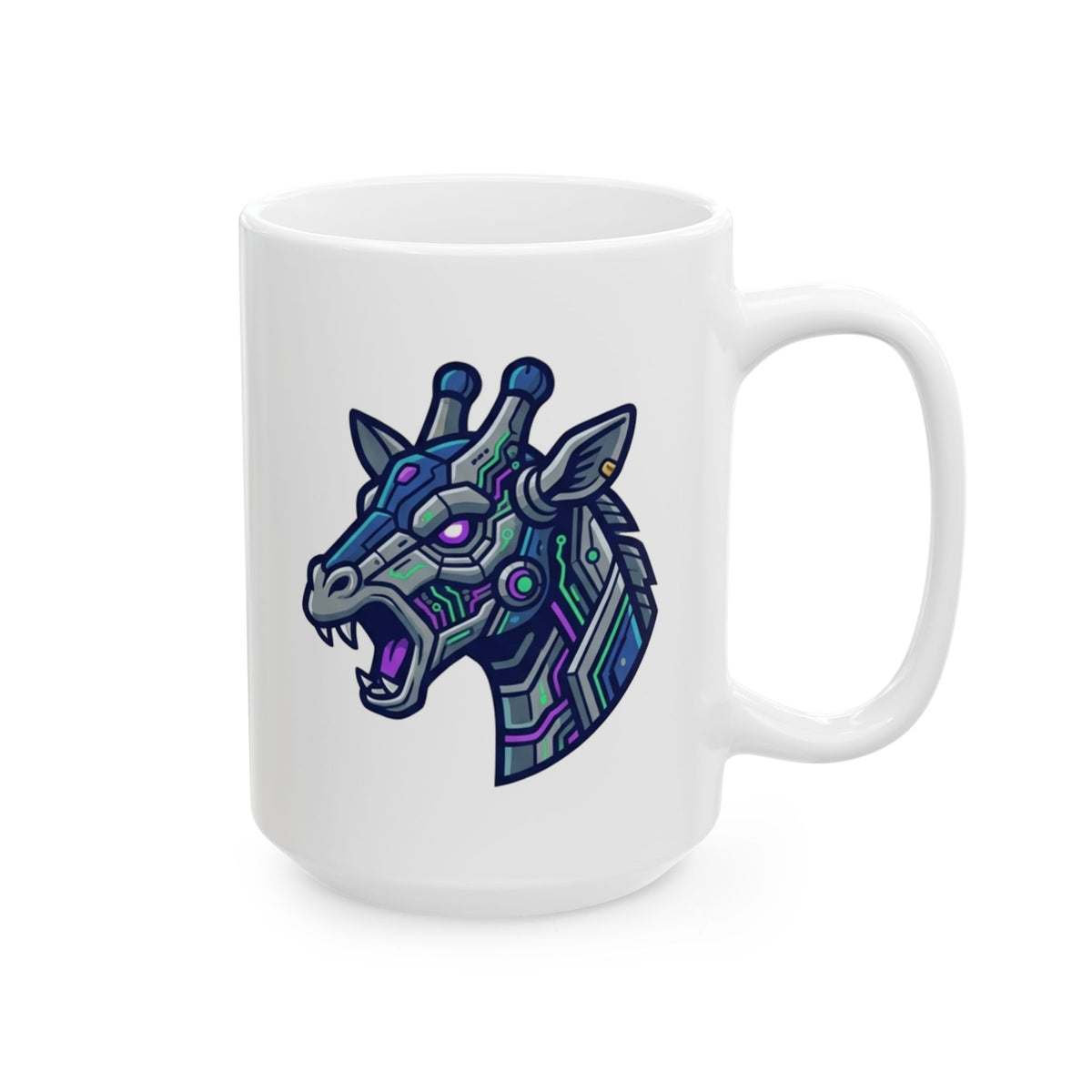 "Cyber Giraffe" White Ceramic Mug — Graphic