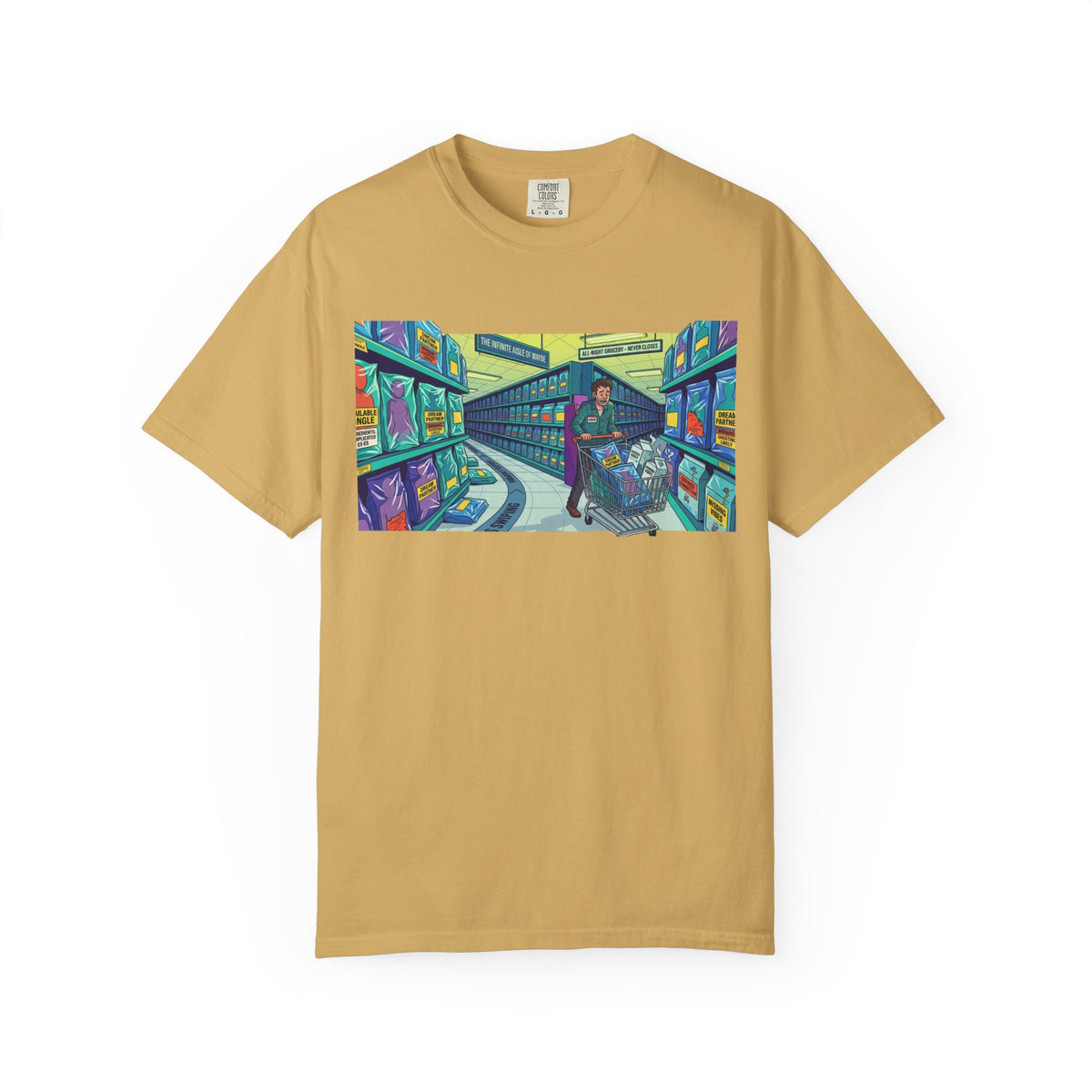 Color: Mustard | Infinite Dating Unisex Garment-Dyed Tee
