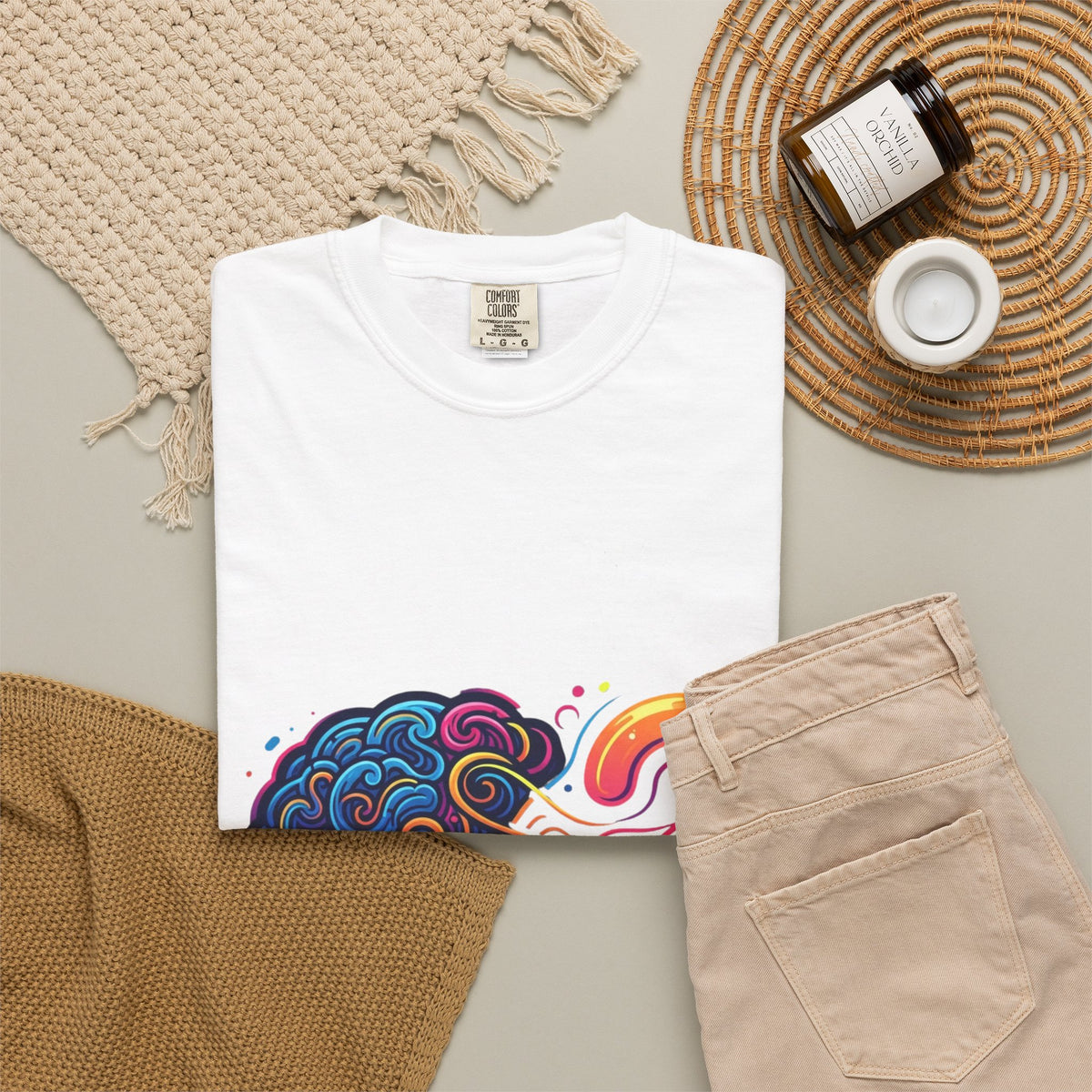 Color: White | Professional Overthinker Unisex Garment-Dyed Tee