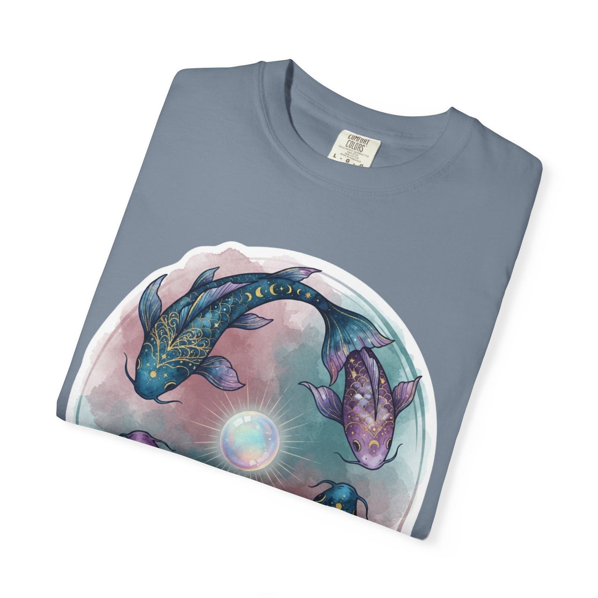 "Pisces The Infinite Fish" Unisex Garment-Dyed Tee