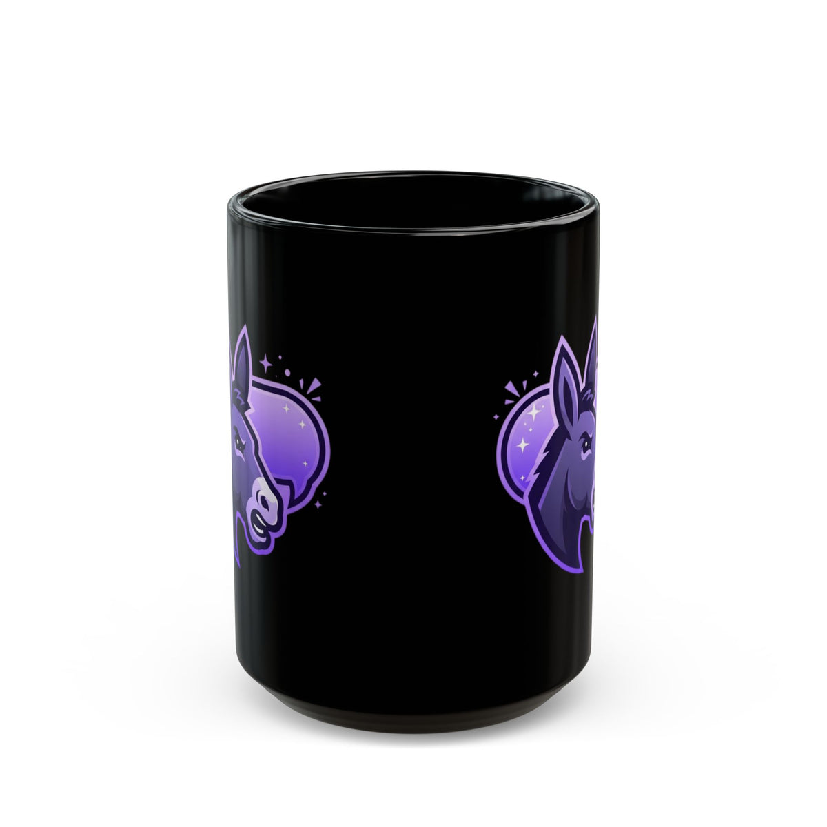 "Good Book Series Obstinate Animals & Angels With Swords" Black Ceramic Mug — Graphic