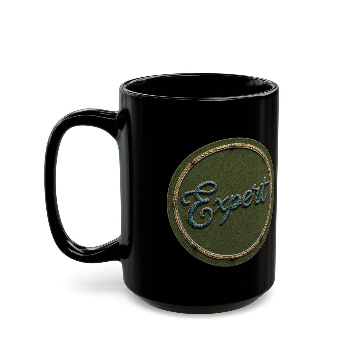 "Expert In Things That Don't Matter" Black Ceramic Mug — Graphic