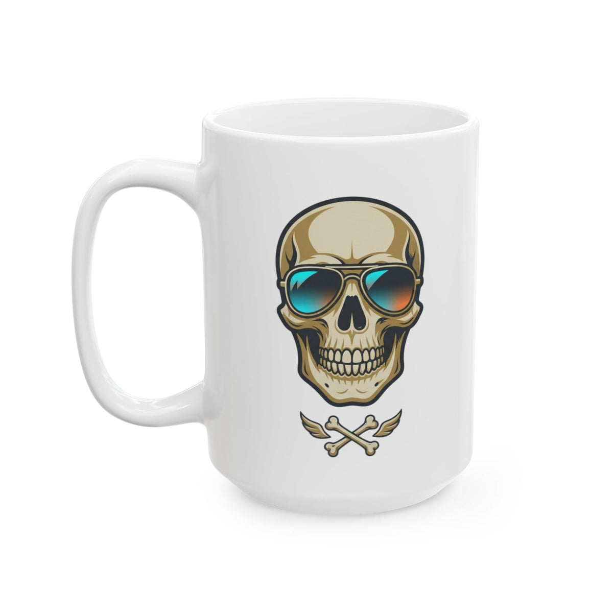 "Bad to the Bone Marrow" White Ceramic Mug — Graphic