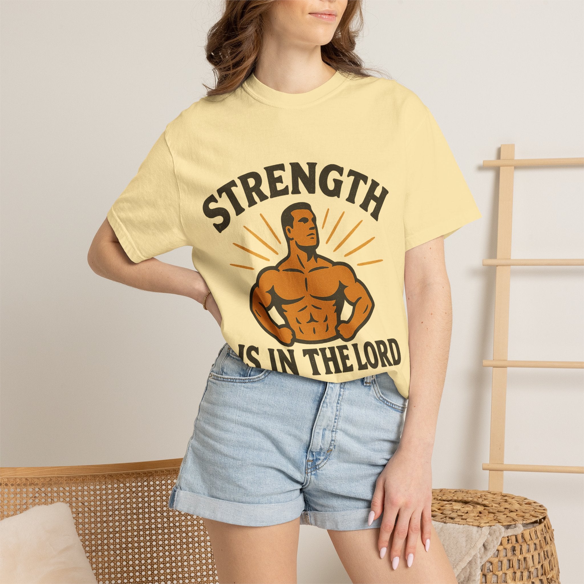 "Strength is in the Lord" Unisex Garment-Dyed T-shirt