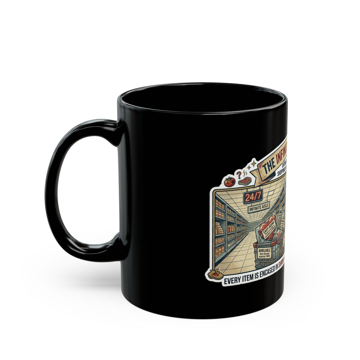 "Infinite Grocery Store" Black Ceramic Mug