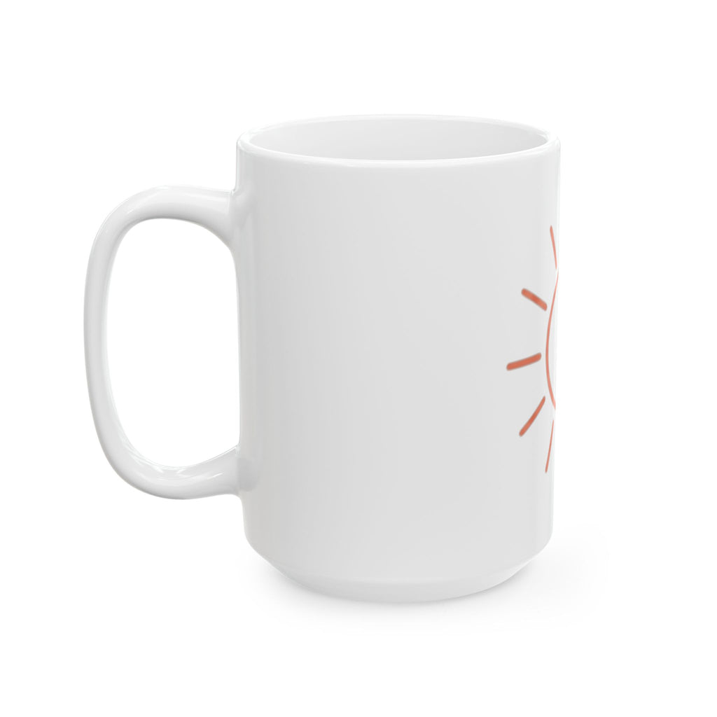 "Sun" White Ceramic Mug — Graphic