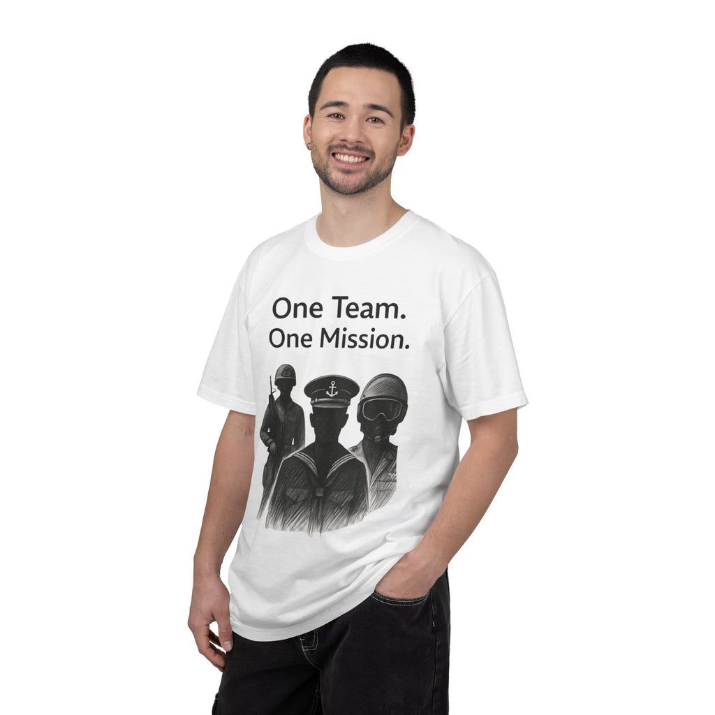 "One Team One Mission" Unisex Garment-Dyed T-shirt