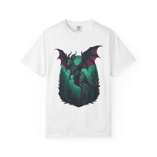 Color: White | The Jersey Devil (New Jersey, USA) Unisex Garment-Dyed Tee