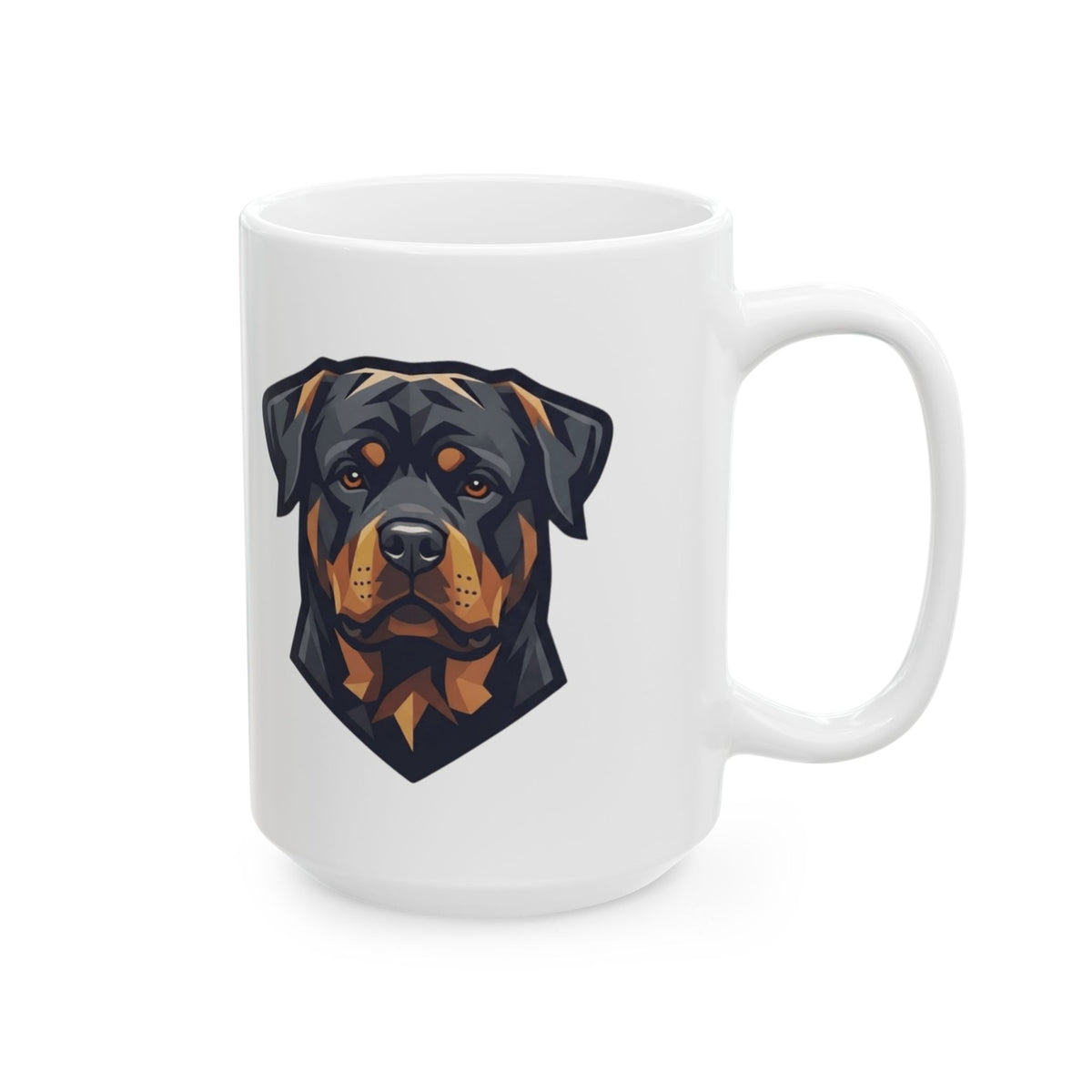 "Rottweiler Rulers Confident Powerful" White Ceramic Mug — Graphic