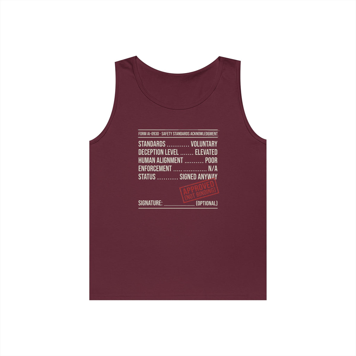 Color: Maroon | Approved (Not Binding) Tank Top