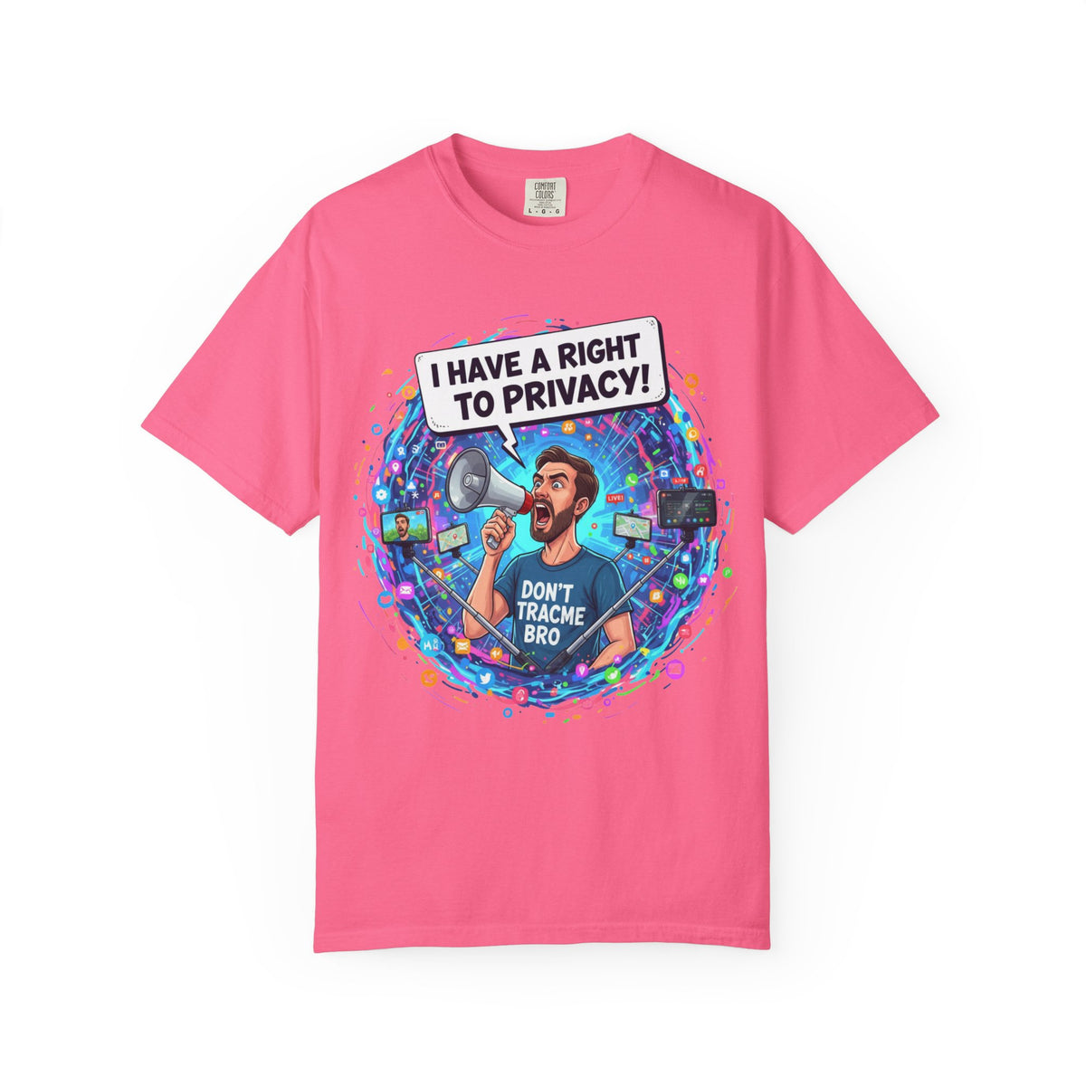Color: Crunchberry | The Right to Privacy  Unisex Garment-Dyed T-shirt