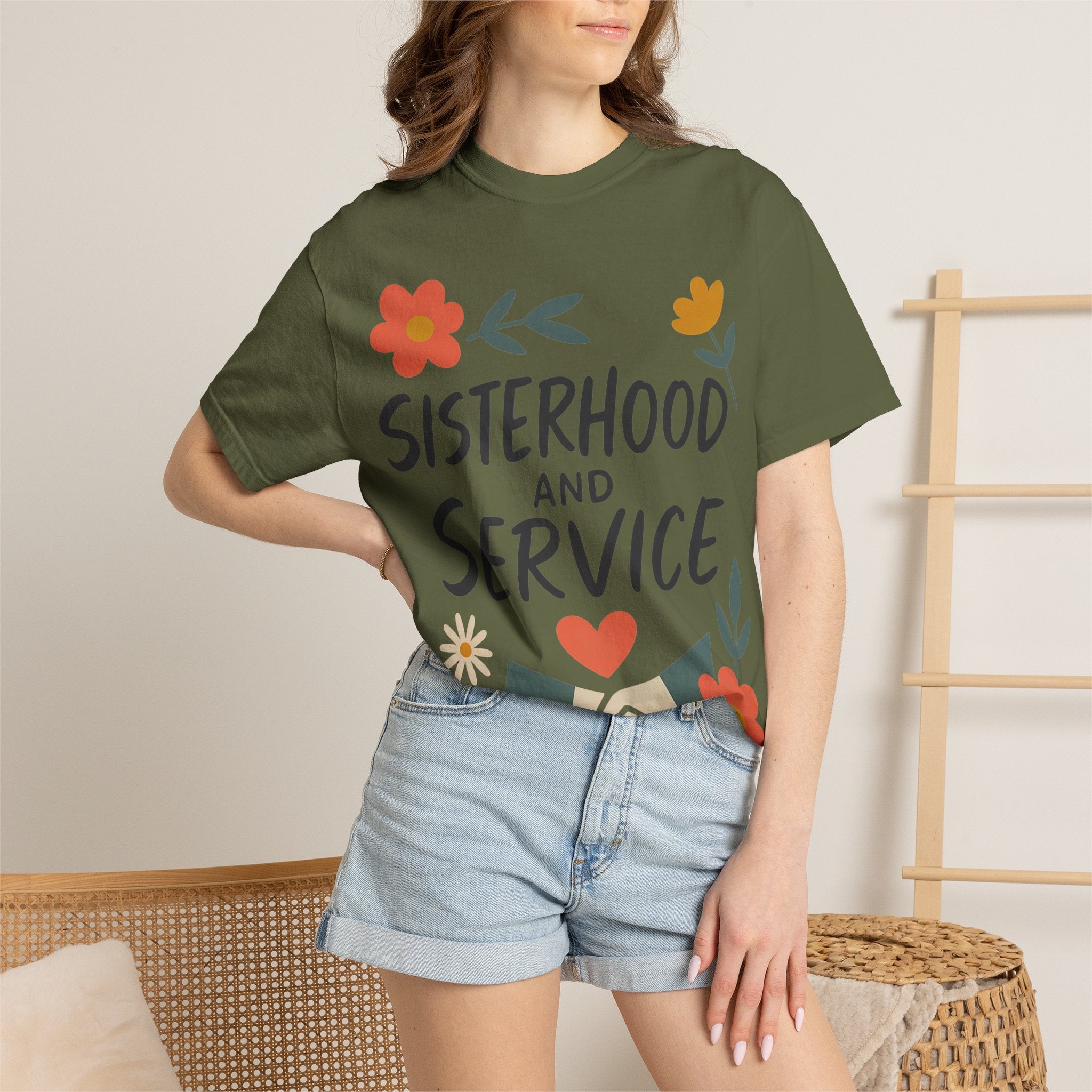 "Sisterhood and Service" Unisex Garment-Dyed T-shirt