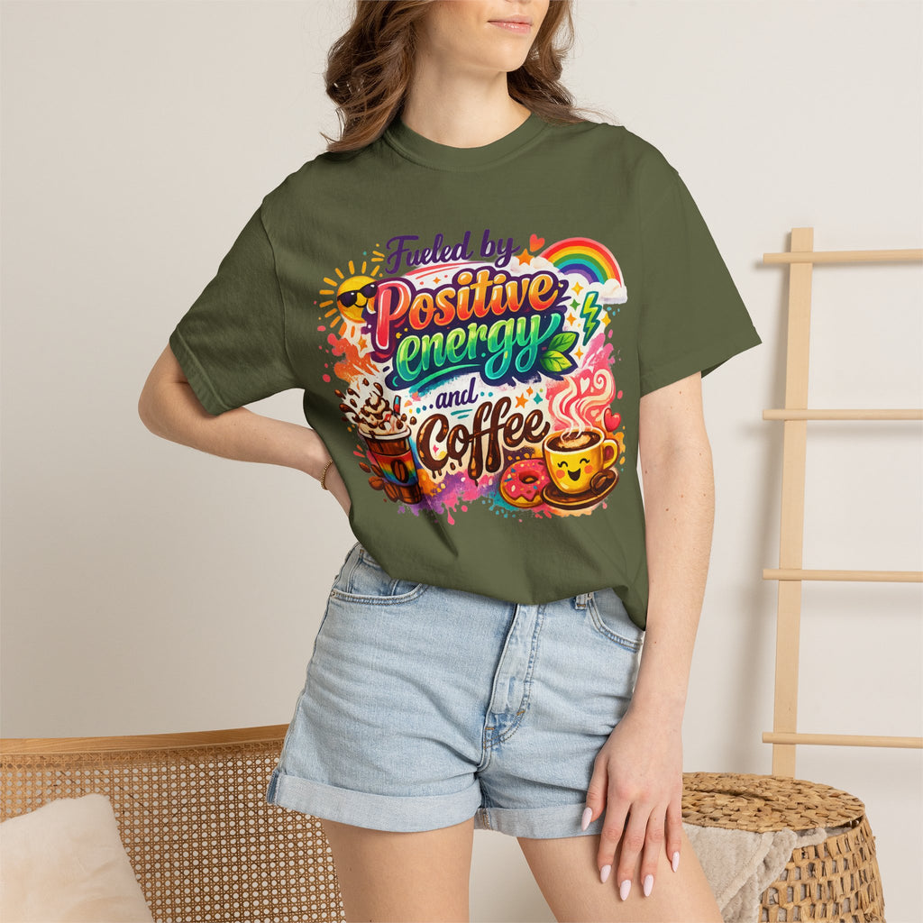 "The Caffeine-Induced Optimist" Unisex Garment-Dyed T-shirt