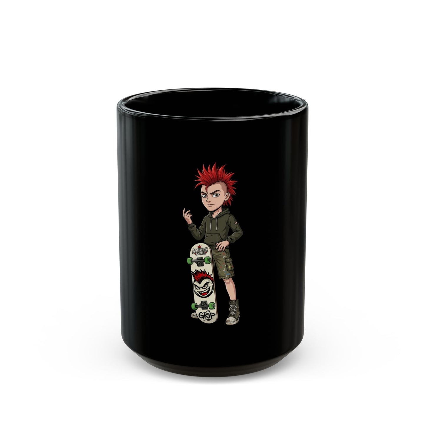 "Skater" Black Ceramic Mug