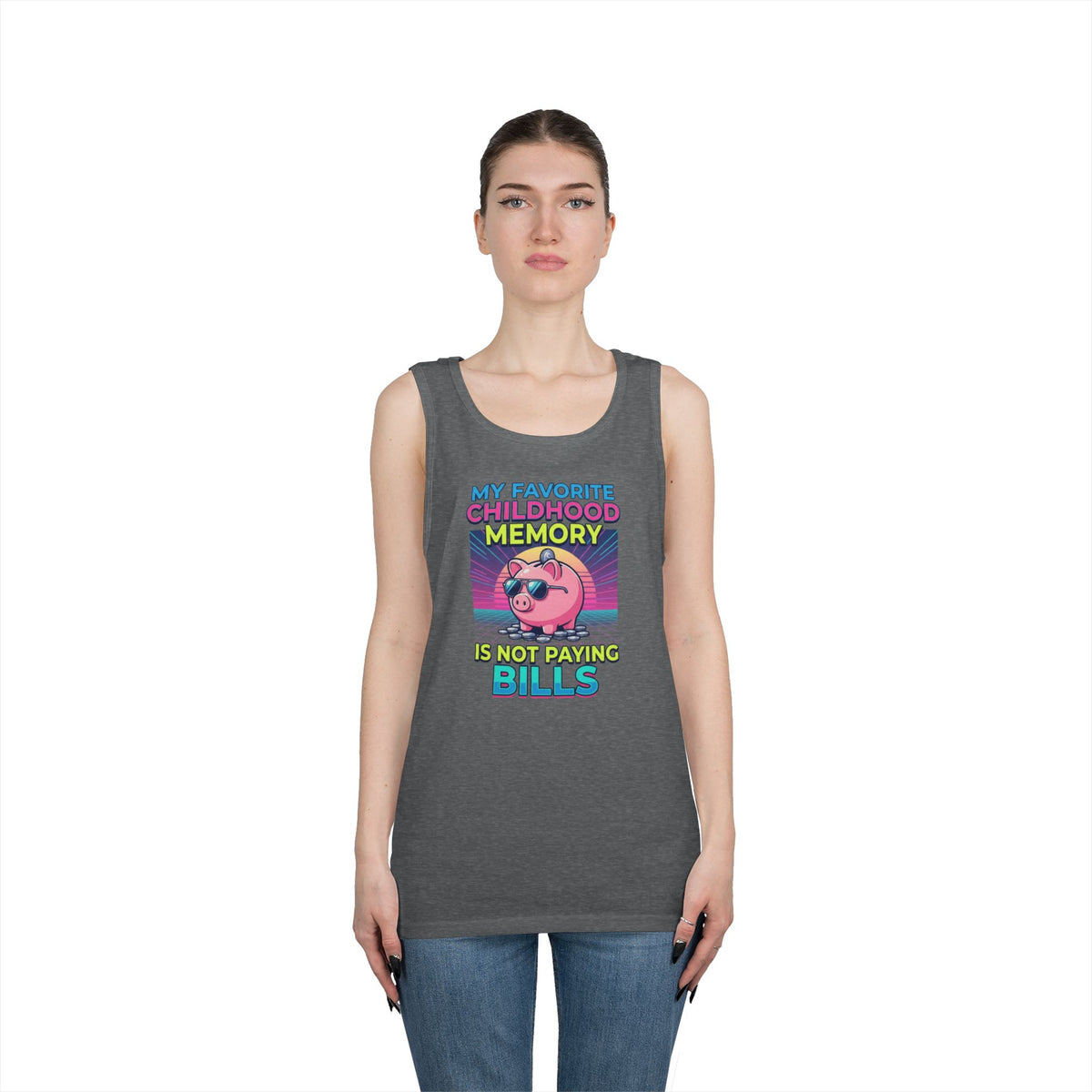 Color: Graphite Heather | Favortie Childhood Memories - Not Paying Bills Tank Top
