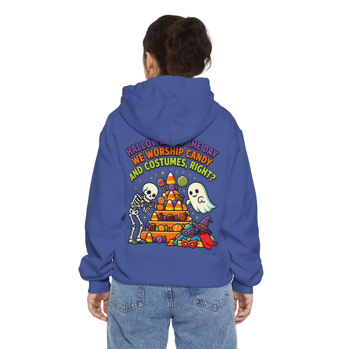 Color: Flo Blue | Worship Candy Garment-Dyed Hoodie