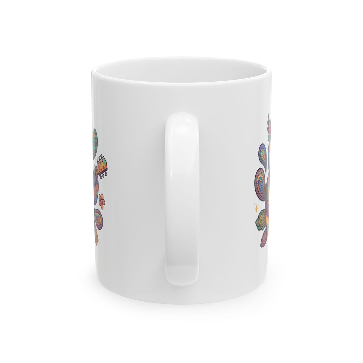 "Hippy Owl" White Ceramic Mug