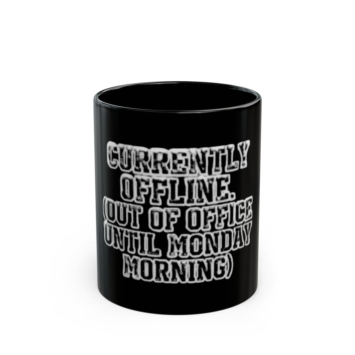 "Currently Offline" Black Ceramic Mug