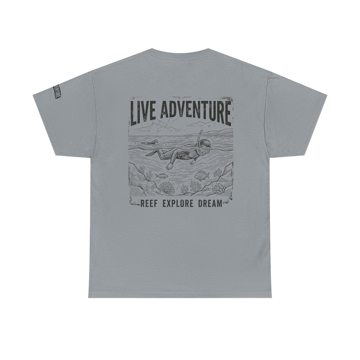 Color: Gravel | Live Adventure Surfing Premium Graphic Tee