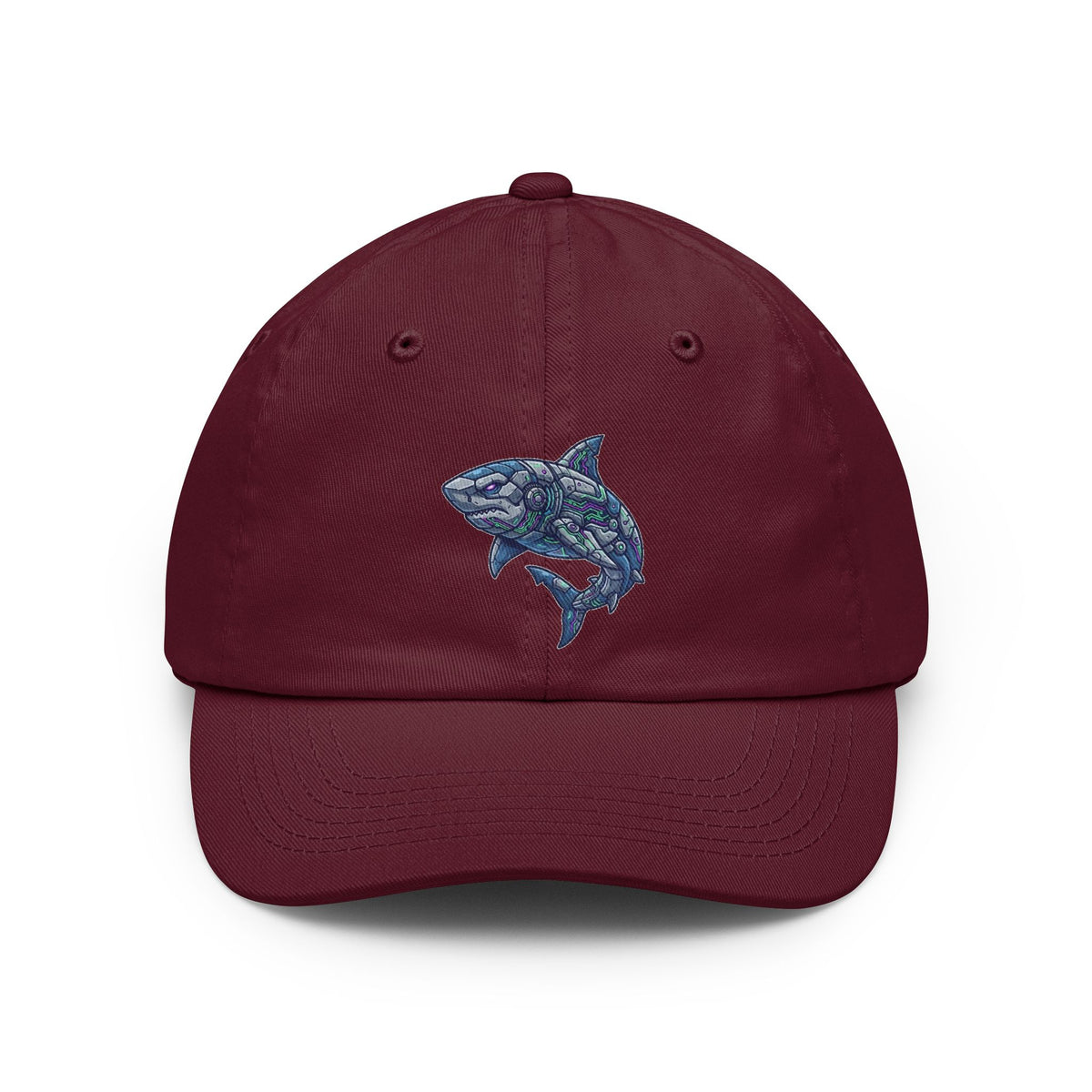 Color: Maroon | Cyber Shark Dad Hat