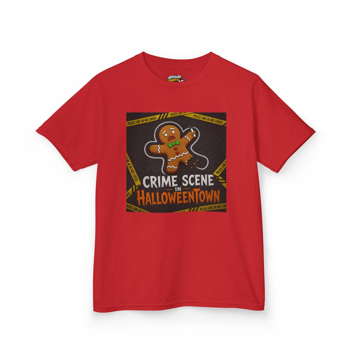 Color: Red | Crime Scene in Halloweentown Kids Tee