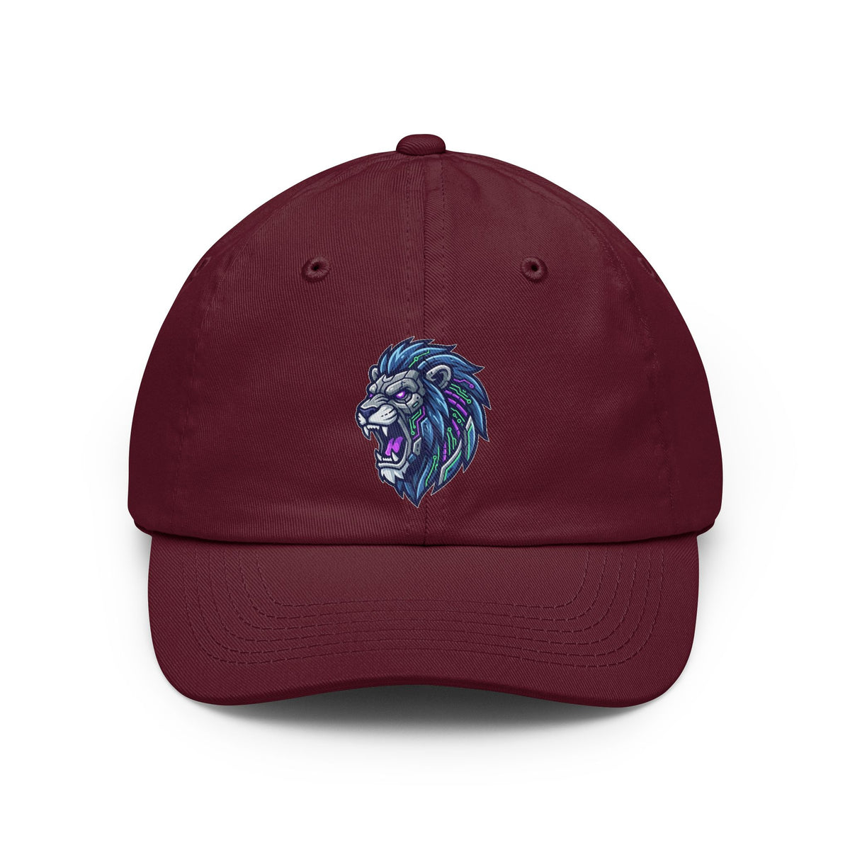 Color: Maroon | Cyber Lion Dad Hat — -C