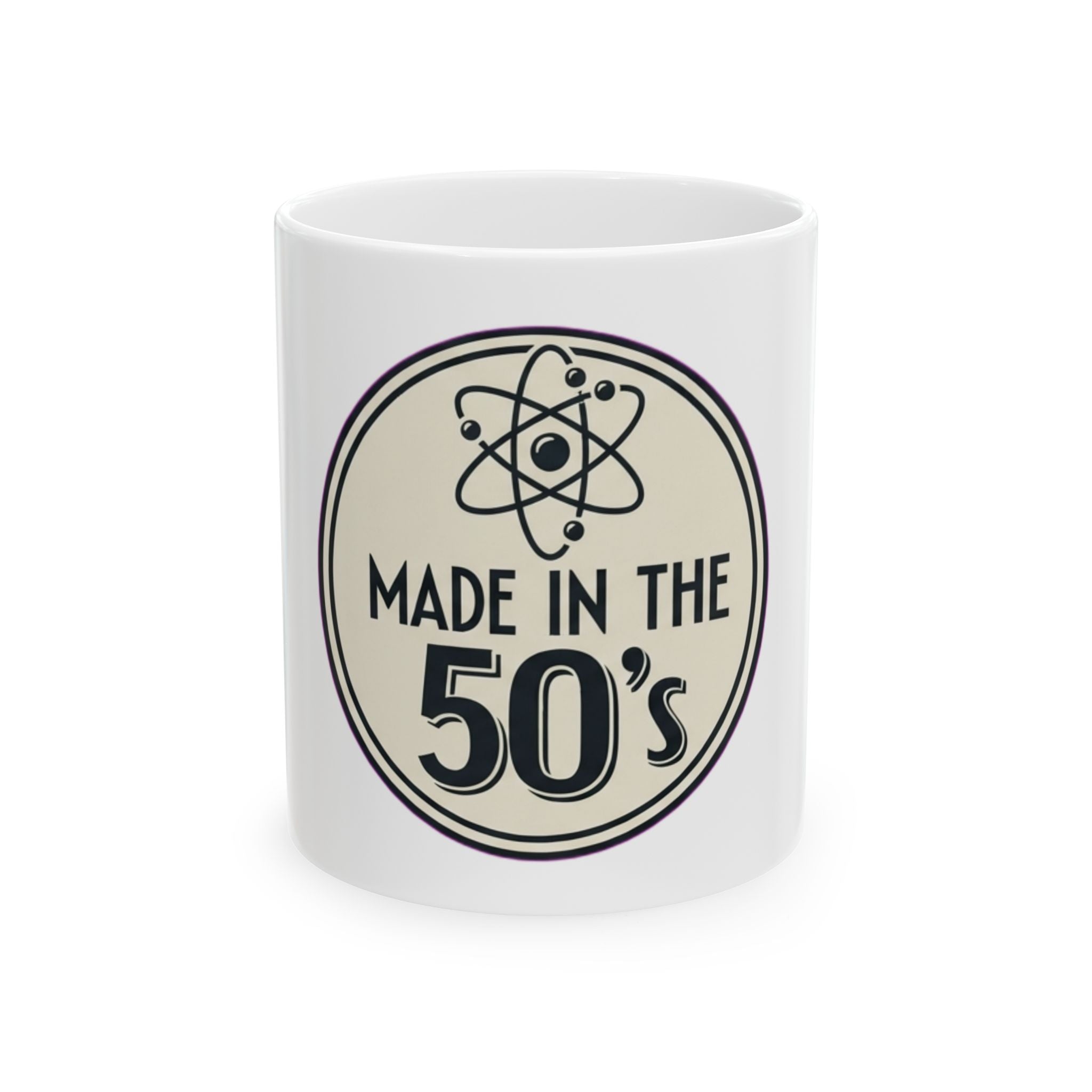 "Made in the 50's" White Ceramic Mug — Graphic