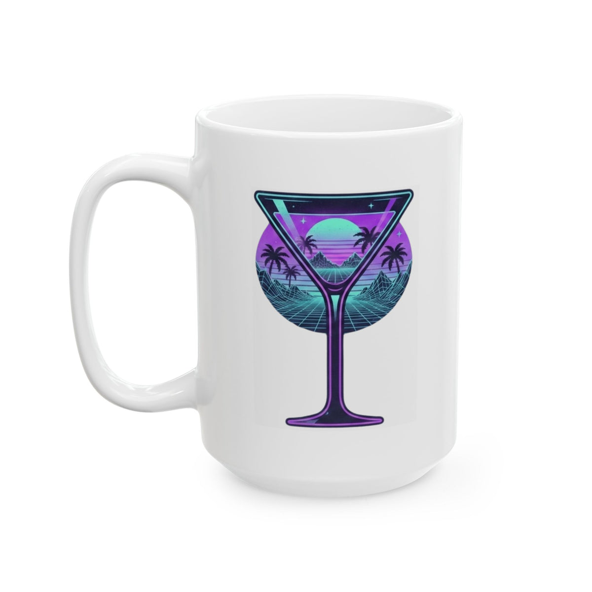 "Up All Night" White Ceramic Mug — Graphic