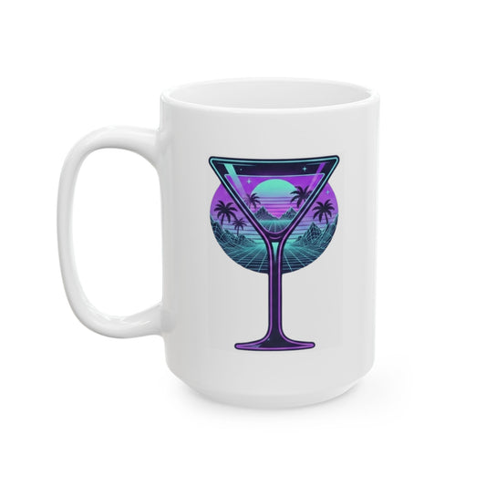 "Up All Night" White Ceramic Mug — Graphic